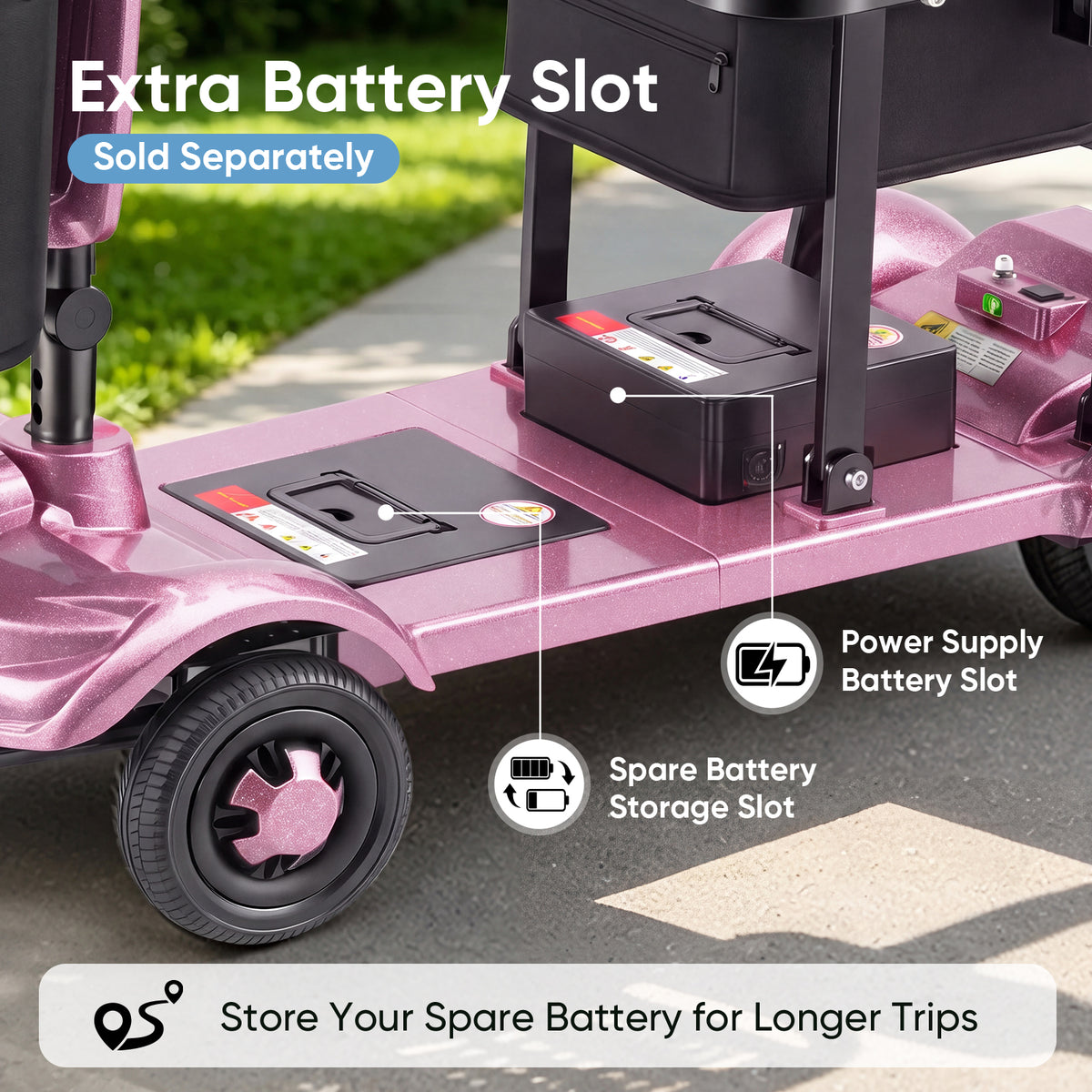 Onlywind 37.5lb Lightweight Mobility Scooters for Seniors, Airline & Cruise Approved, Foldable Portable Motorized Scooter for Adult, Removable Lithium Battery for 12Miles Travel, USB Port, Red